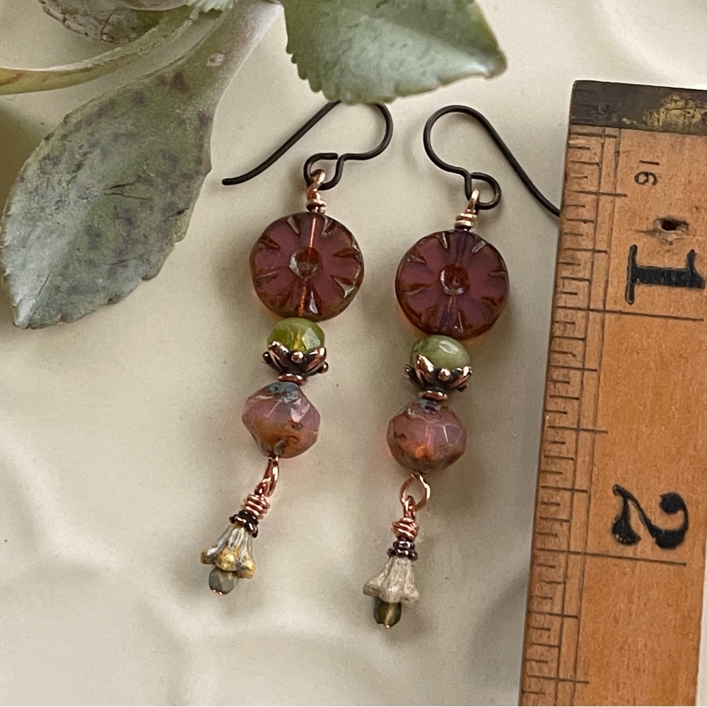 ARTISAN Earrings - “Mauvelous” Dangles - Picture 9 of 10